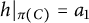 h vertical bar Subscript pi left parenthesis upper C right parenthesis Baseline equals a 1