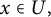 x element of upper U comma