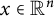 x element of upper R Superscript n