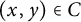 left parenthesis x comma y right parenthesis element of upper C