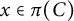 x element of pi left parenthesis upper C right parenthesis