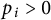 p Subscript i Baseline greater than 0