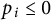 p Subscript i Baseline less than or equals 0