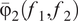 ModifyingAbove backslash unicode x Baseline 03 upper C Baseline 6 With bar Subscript 2 Baseline left parenthesis f 1 comma f 2 right parenthesis