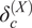 delta Subscript c Superscript left parenthesis upper X right parenthesis