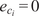 e Subscript c Sub Subscript i Baseline equals 0