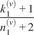 StartFraction k 1 Superscript left parenthesis v right parenthesis Baseline plus 1 Over n 1 Superscript left parenthesis v right parenthesis Baseline plus 2 EndFraction