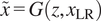 backslash overset tilde x equals upper G left parenthesis z comma x Subscript upper L upper R Baseline right parenthesis