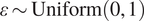 epsilon tilde upper U n i f o r m left parenthesis 0 comma 1 right parenthesis