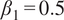 beta 1 equals 0.5