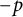 negative p