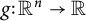 g colon upper R Superscript n Baseline right arrow double struck upper R