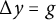 upper Delta y equals g