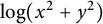 log left parenthesis x squared plus y squared right parenthesis