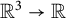 upper R cubed right arrow double struck upper R