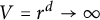 upper V equals r Superscript d Baseline right arrow infinity