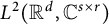 upper L squared left parenthesis double struck upper R Superscript d Baseline comma double struck upper C Superscript s times r Baseline right parenthesis