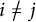 i ̸ equals j