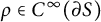 rho element of upper C Superscript infinity Baseline left parenthesis partial differential upper S right parenthesis