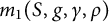 m 1 left parenthesis upper S comma g comma gamma comma rho right parenthesis
