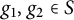 g 1 comma g 2 element of upper S