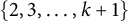 backslash l comma b comma r comma a comma c e Baseline 2 comma 3 comma midline horizontal ellipsis comma k plus 1 comma r comma b comma r comma a backslash c e