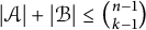 StartAbsoluteValue script upper A EndAbsoluteValue plus StartAbsoluteValue script upper B EndAbsoluteValue less than or equals n minus 1 backslash choose k minus 1