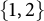 StartSet 1 comma 2 EndSet
