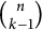 n backslash choose k minus 1