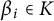 beta Subscript i Baseline element of upper K