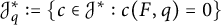 upper J Subscript q Superscript asterisk Baseline colon equals backslash l comma b comma r comma a comma c e c element of upper J Superscript asterisk Baseline colon c left parenthesis upper F comma q right parenthesis equals 0 comma r comma b comma r comma a backslash c e