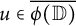 u element of ModifyingAbove phi left parenthesis double struck upper D right parenthesis With bar