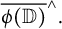 ModifyingAbove caret With bar phi left parenthesis double struck upper D right parenthesis and period