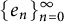 left brace e Subscript n Baseline right brace Subscript n equals 0 Superscript infinity