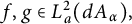 f comma g element of upper L Subscript a Superscript 2 Baseline left parenthesis d upper A Subscript alpha Baseline right parenthesis comma