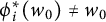 phi Superscript asterisk Baseline i Subscript left parenthesis Baseline w 0 right parenthesis not equals w 0
