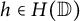 h element of upper H left parenthesis double struck upper D right parenthesis