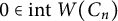 0 element of i n t upper W left parenthesis upper C Subscript n Baseline right parenthesis