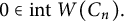 0 element of i n t upper W left parenthesis upper C Subscript n Baseline right parenthesis period