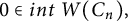 0 element of i n t upper W left parenthesis upper C Subscript n Baseline right parenthesis comma