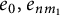 e 0 comma e Subscript n m 1 Baseline