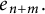 e Subscript n plus m Baseline period