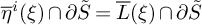 ModifyingAbove eta With quotation dash Superscript i Baseline left parenthesis xi right parenthesis intersection partial differential upper S overtilde equals ModifyingAbove upper L With quotation dash left parenthesis xi right parenthesis intersection partial differential upper S overtilde