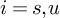 i equals s comma u