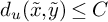 d Subscript u Baseline left parenthesis x overtilde comma y overtilde right parenthesis less than or equals upper C