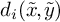 d Subscript i Baseline left parenthesis x overtilde comma y overtilde right parenthesis