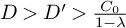upper D greater than upper D prime greater than StartFraction upper C 0 Over 1 minus lamda EndFraction