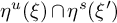 eta Superscript u Baseline left parenthesis xi right parenthesis intersection eta Superscript s Baseline left parenthesis xi Superscript prime Baseline right parenthesis