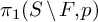 pi 1 left parenthesis upper S minus upper F comma p right parenthesis
