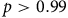 p greater than 0.99